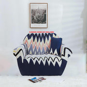 Printed Sofa Cover - Blue Ripple