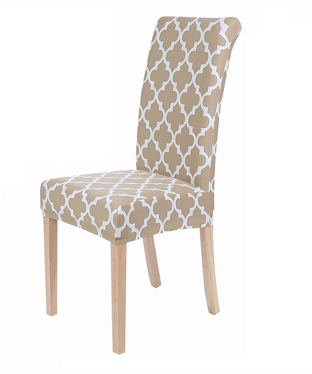 Elastic Chair Cover - Beige Diamond