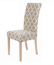 Elastic Chair Cover - Beige Diamond