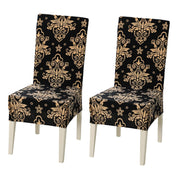 Printed Elastic Chair Cover - Cambric Black