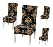 Printed Elastic Chair Cover - Cambric Black