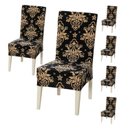 Printed Elastic Chair Cover - Cambric Black