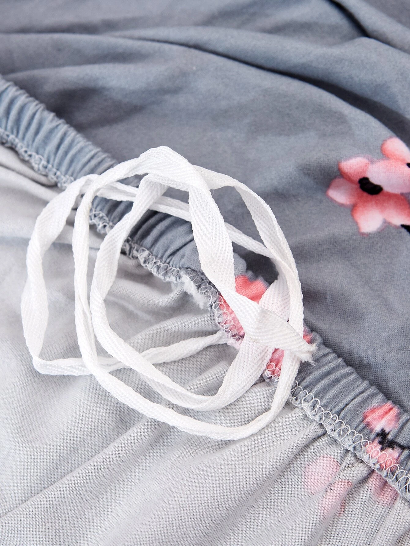 Printed Sofa Cover - Grey Pink Flower