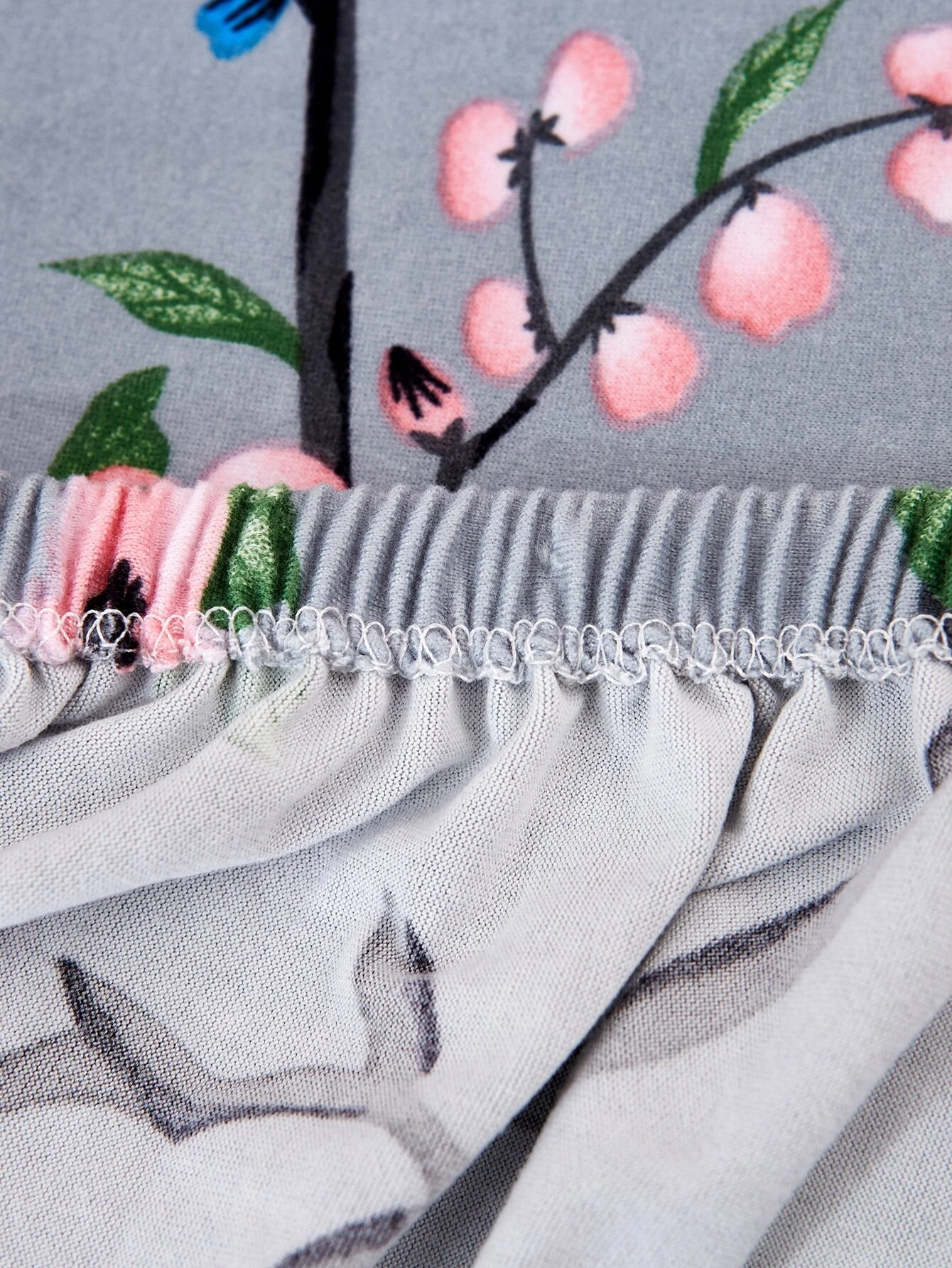 Printed Sofa Cover - Grey Pink Flower