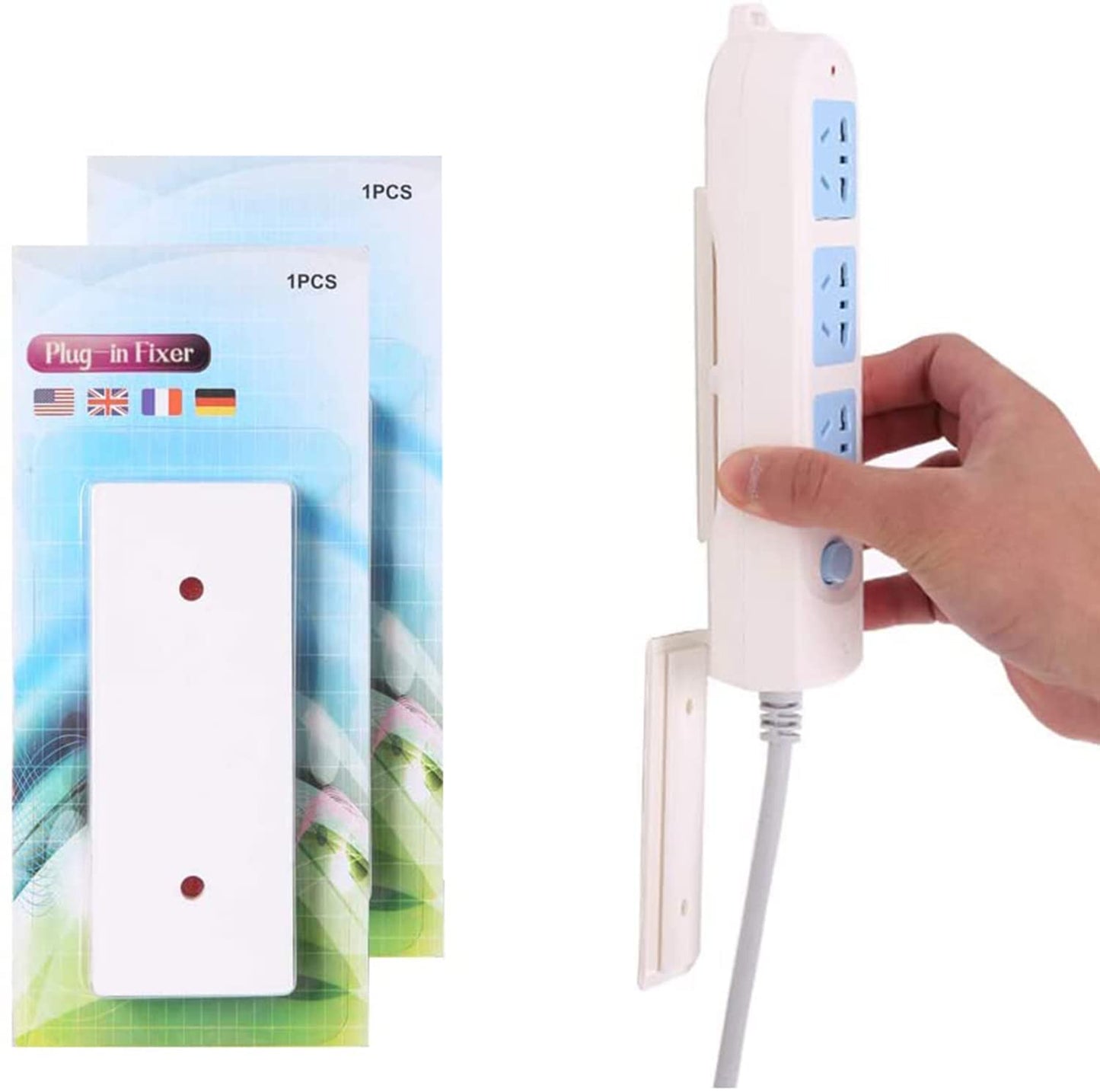 Power Strip Holder Fixator, No Hole Plug-in, Loading 10Kg Maximum, for WiFi Router, Remote Control, etc.