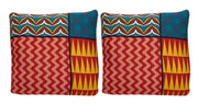Bohemian Print Sofa Cover - Geometry Orange Blue