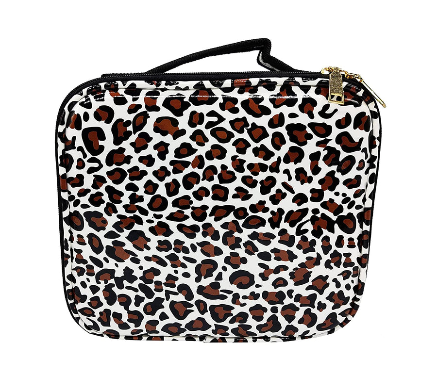 Makeup Cosmetic Storage Case with Adjustable Compartment - Leopard