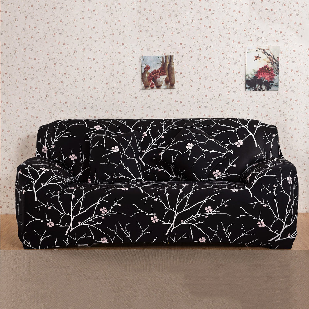 Printed Sofa Cover - Black Branch