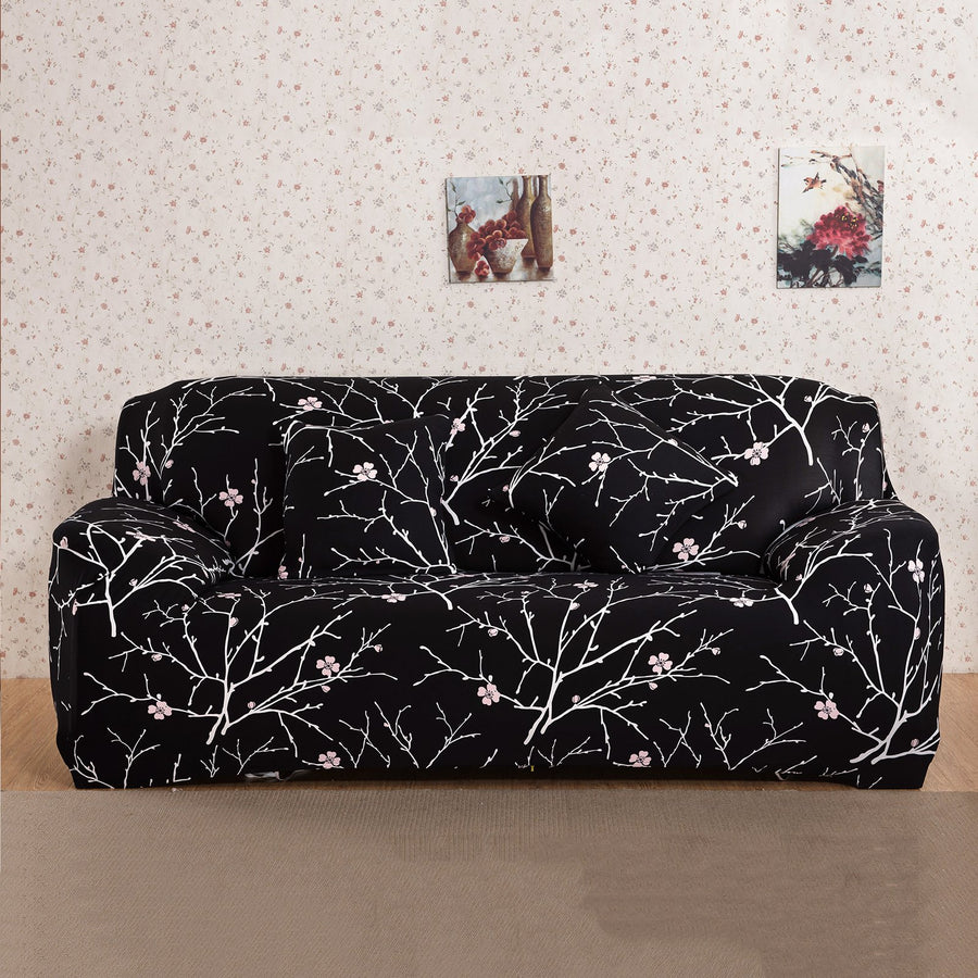 Printed Sofa Cover - Black Branch