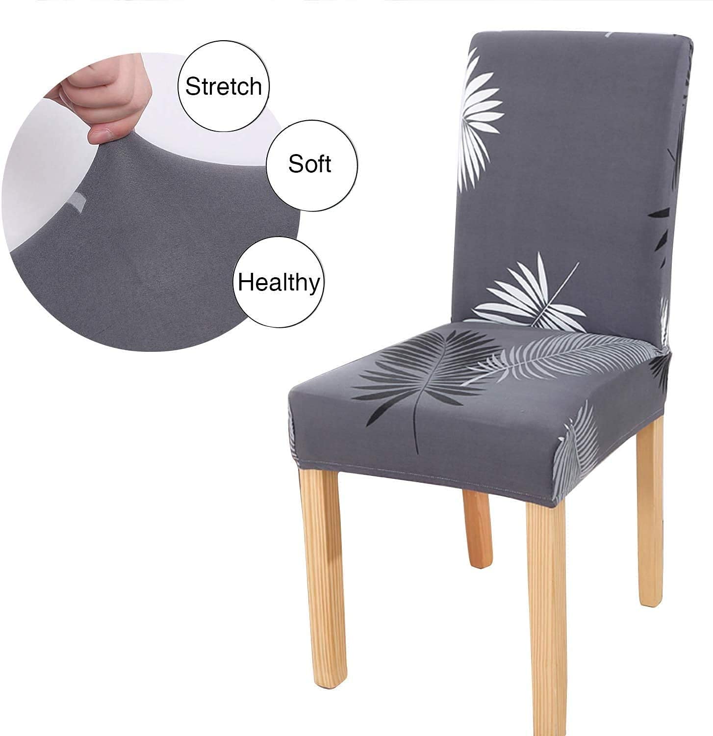 Elastic Chair Cover - Dark Grey Fern