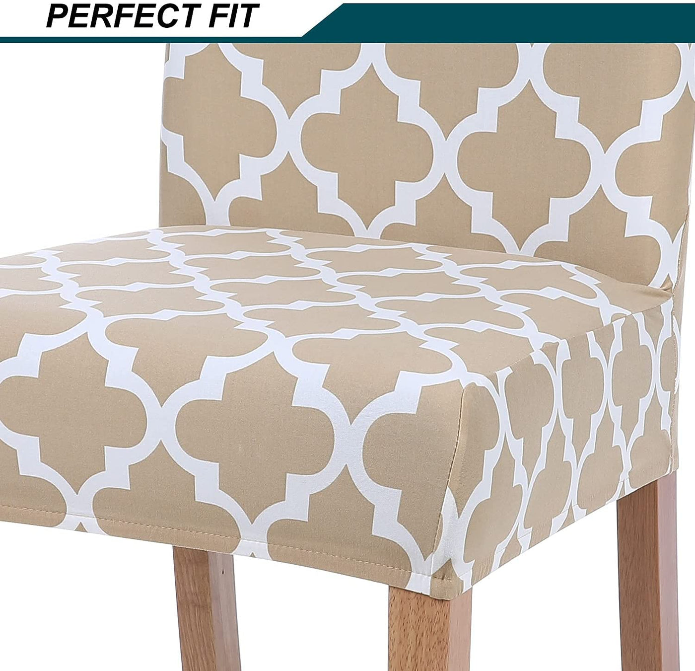 Elastic Chair Cover - Beige Diamond