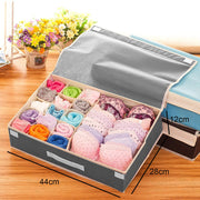 Innerwear Organizer 16+1 Compartment Foldable Fabric Storage Box - (44 x 28 x 12 cm)