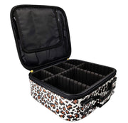 Makeup Cosmetic Storage Case with Adjustable Compartment - Leopard