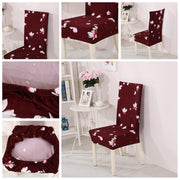 Elastic Chair Cover - Wine Flower