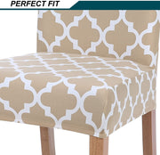 Printed Elastic Chair Cover - Beige Diamond
