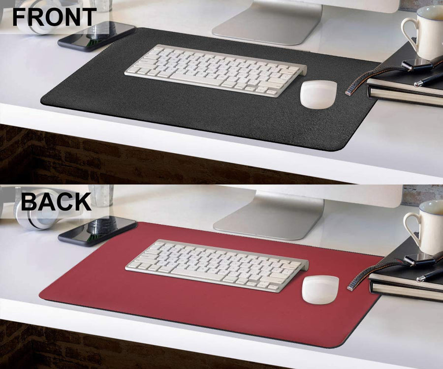 Extended Mouse Pad/Desk Mat for Work from Home/Office/Gaming | Reversible Splash-Proof – (31x15.5 Inch) Black/Red