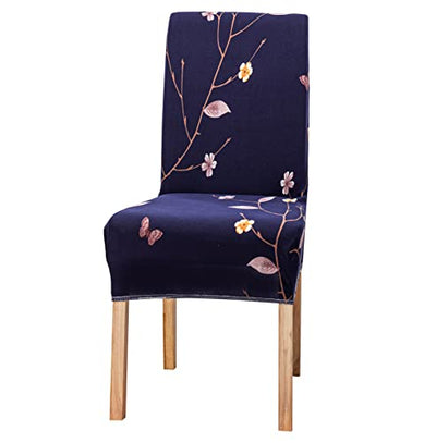 Printed Chair Cover - Dark Blue Butterfly