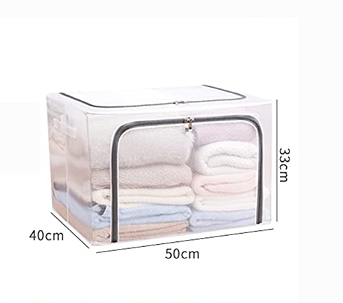Transparent Storage Bags for Clothes Stackable Storage Boxes with Stainless Steel Frame,