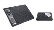 Felt Desk Pad Laptop Keyboard Mouse Pad with Paper and Pen Pocket(60x40cm)