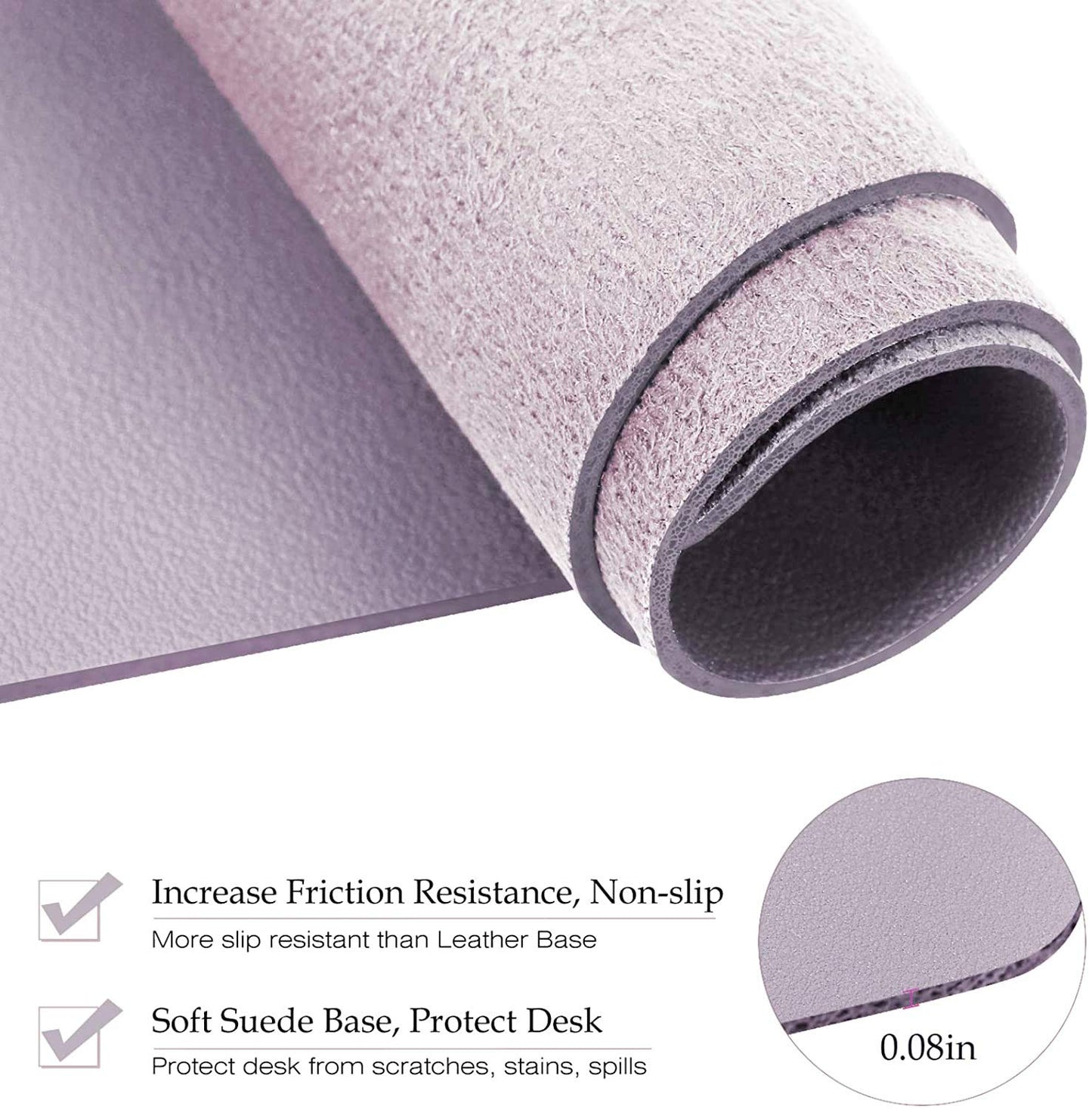 PU Leather Desk Pad Protector,Mouse Pad,Office Desk Mat, Non-Slip Desk Blotter,Laptop Desk Pad, Waterproof Desk Writing Pad for Office and Home - Light Grey