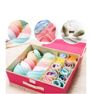 Innerwear Organizer 16+1 Compartment Foldable Fabric Storage Box - (44 x 28 x 12 cm)