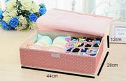 Innerwear Organizer 16+1 Compartment Non-Smell Non Woven Foldable Fabric Storage Box for Closet - Blue Polka