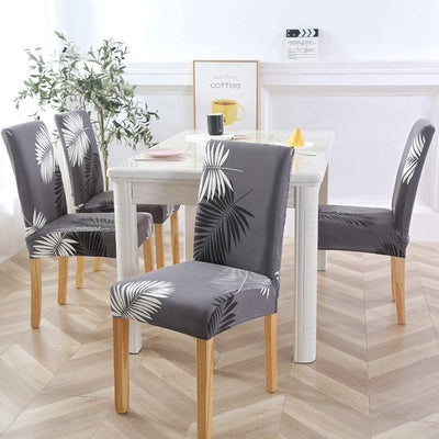 Elastic Chair Cover - Dark Grey Fern
