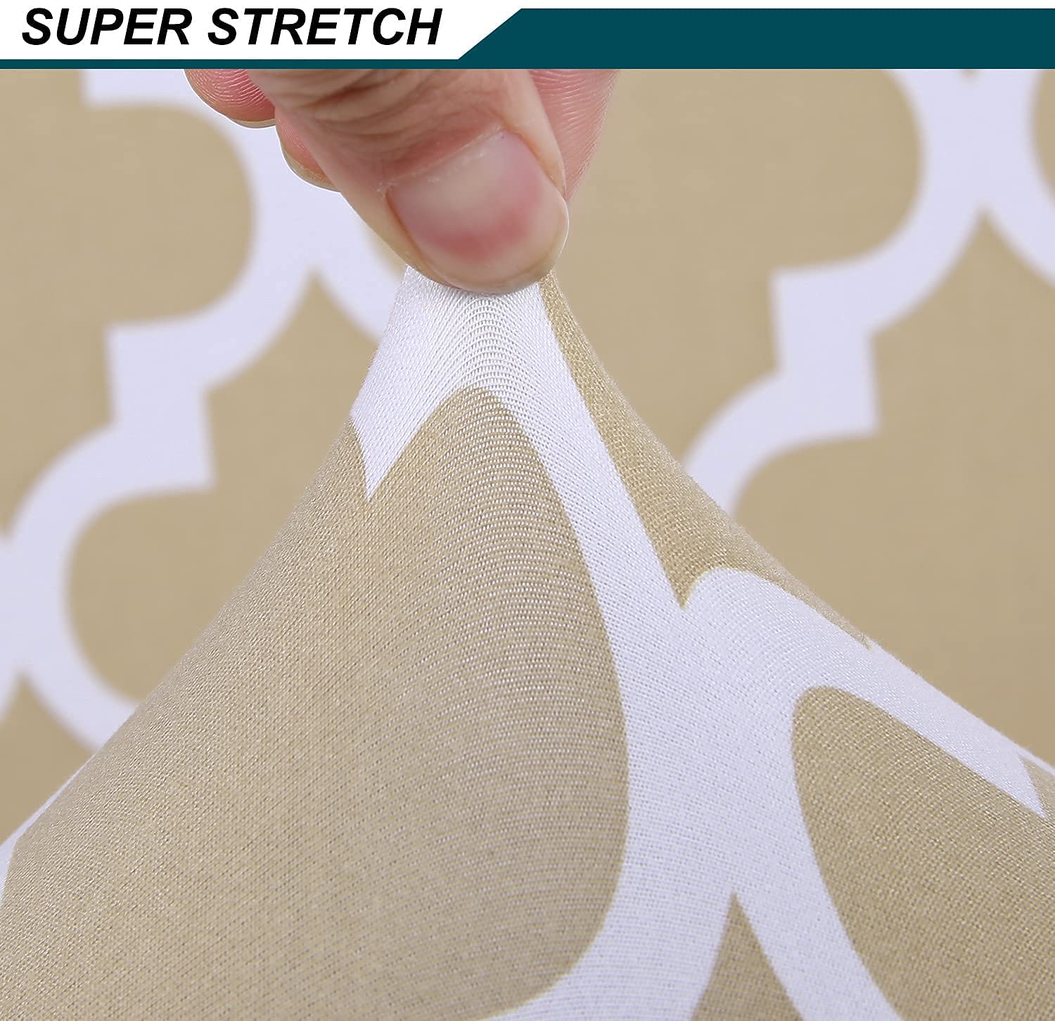 Elastic Chair Cover - Beige Diamond