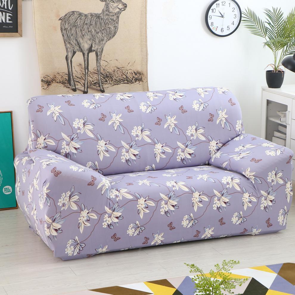 Printed Sofa Cover - Purple Flower