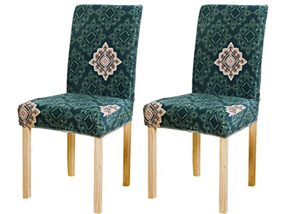 Printed Chair Cover - Green Brocade