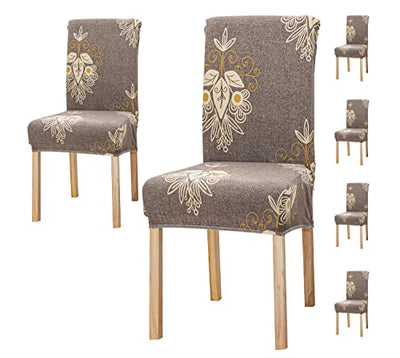 Printed Chair Cover - Beige Brocade