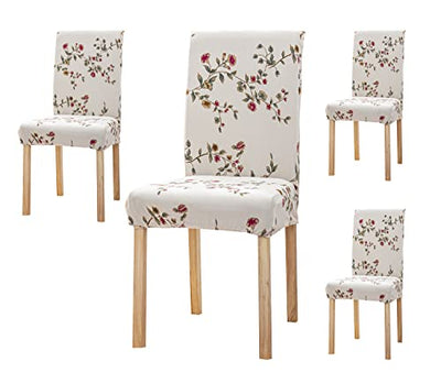 Printed Chair Cover - Beige Tulip