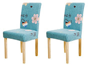Printed Chair Cover - Blue Pink Flower