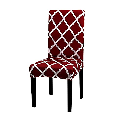 Elastic Chair Cover - (Maroon Diamond)