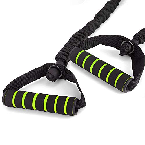 Exercise Resistance Bands Tubes with Heavy Duty Protective Nylon Sleeves and Soft Anti-Slip Foam Handles
