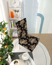 Printed Elastic Chair Cover - Cambric Black
