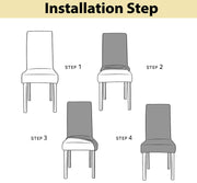 Elastic Chair Cover - Light Blue Rose