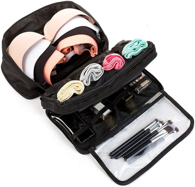 Travel Multi-Function Bra Underwear Packing Organize Storage Bag, Bra/Socks/Cosmetic Accessories Storage Case - Black