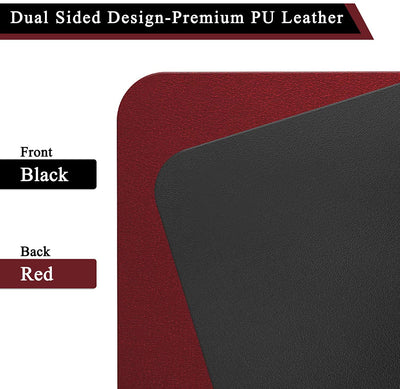 Extended Mouse Pad/Desk Mat for Work from Home/Office/Gaming | Reversible Splash-Proof – (31x15.5 Inch) Black/Red