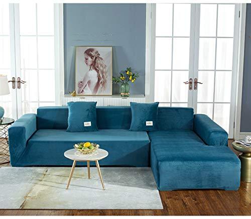 Velvet Sofa Slipcover - Teal Blue