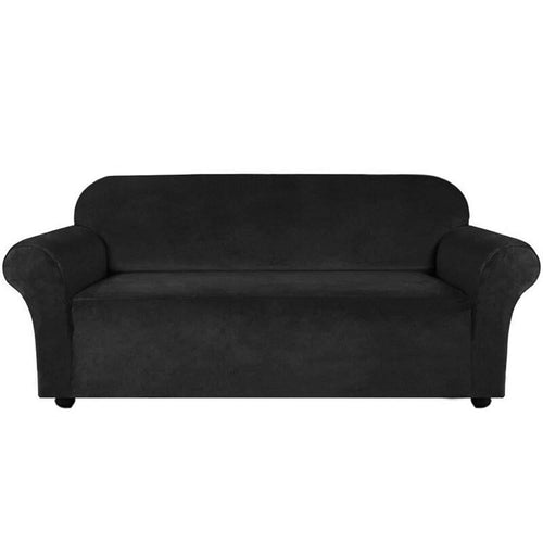 Velvet Sofa Slipcover - Black