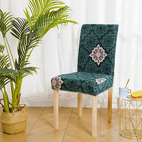 Printed Chair Cover - Green Brocade