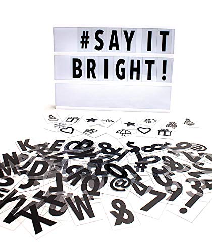 96 Pieces Black Extra Letters Numbers Symbols Packs for Cinematic Cinema Light Box Home Party Lamp Decorations
