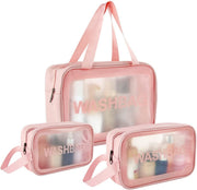 Set of 3 Clear Toiletry Bag Make up Bag
