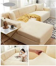 Velvet Sofa Slipcover - Beige