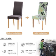 Elastic Chair Cover - Lime Green Flamingo