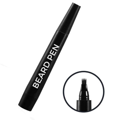Beard Pencil Filler for Men - With Micro Fork Tips (Black)