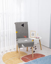 Printed Chair Cover -  Grey Trio