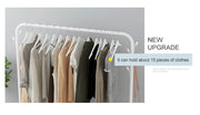 Metal Garment Rack with Top Rod and Lower Storage Shelf Clothes Rack 6 Hooks(150x117cm)