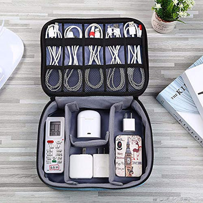 Electronics Accessories Organizer Bag, Universal Carry Travel Gadget Bag for Cables, Plug and More, Perfect Size Fits for Pad Phone Charger
